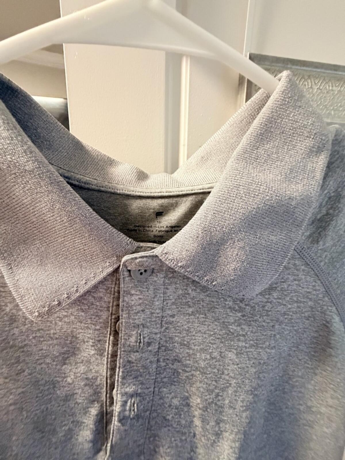 Fabletics Heather Grey Performance Polo