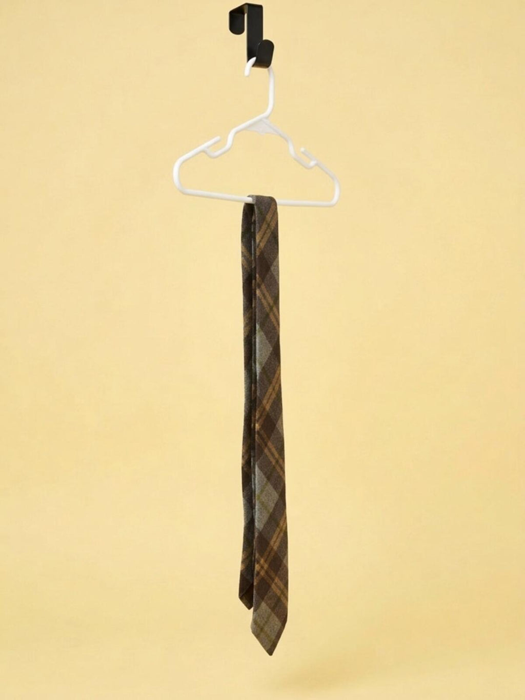 Brown Plaid Men's Skinny Tie - Classic Pattern