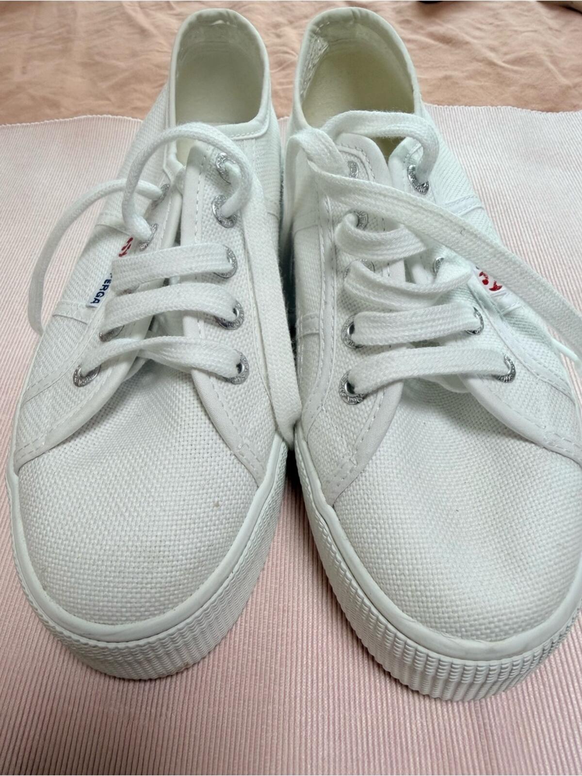 Superga White Low-Top Canvas Sneakers
