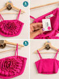 DO+BE Fuchsia Rosette Cropped Cami