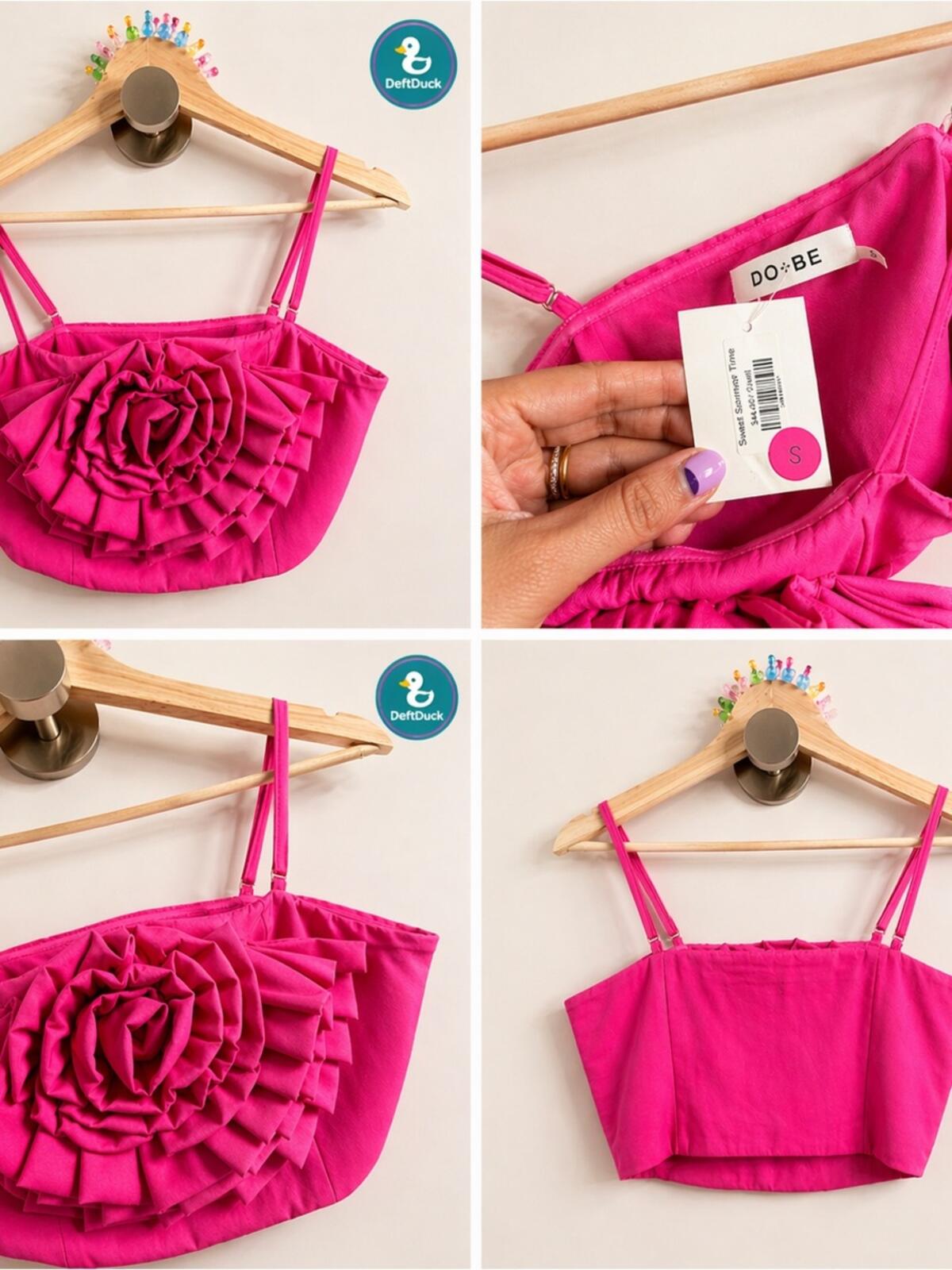 DO+BE Fuchsia Rosette Cropped Cami
