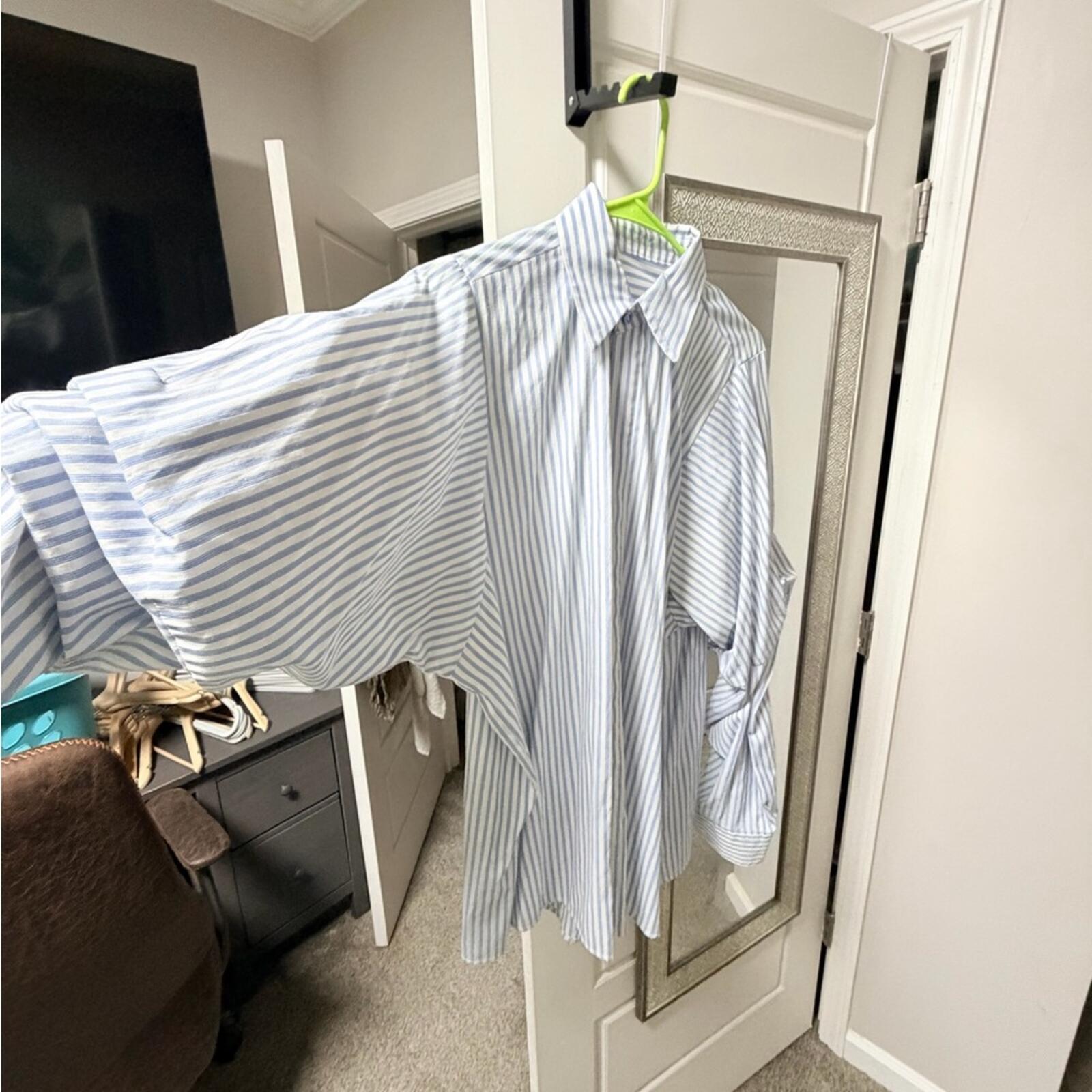 Blue Striped Men's Shirt
Custom made- Measurements below and a cute vid! 📹