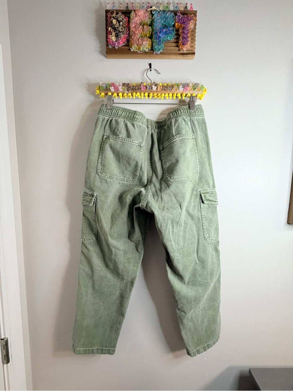 Olive Green Cargo Jogger Pants - Unbranded