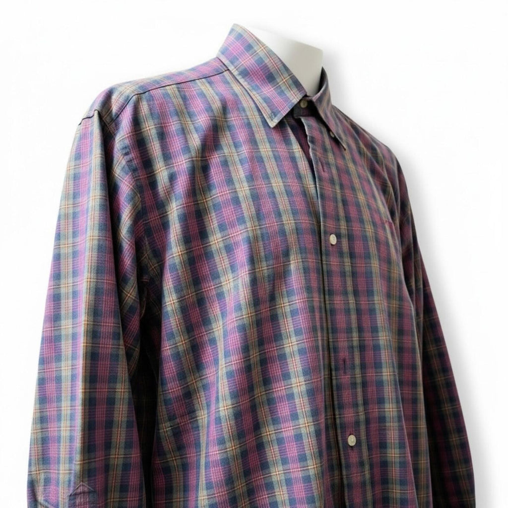 Ralph Lauren Men's Pink and Blue Plaid Shirt