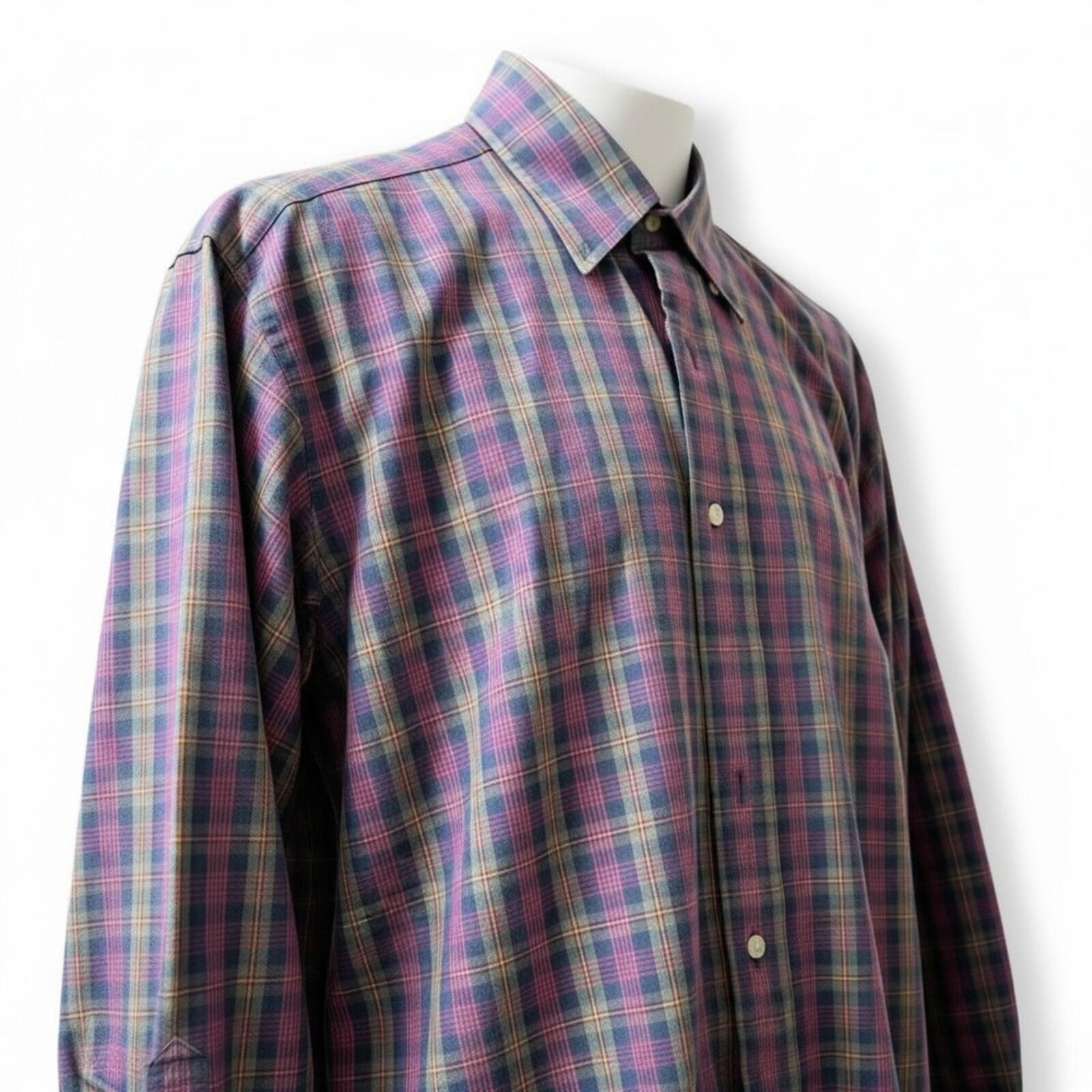 Ralph Lauren Men's Pink and Blue Plaid Shirt