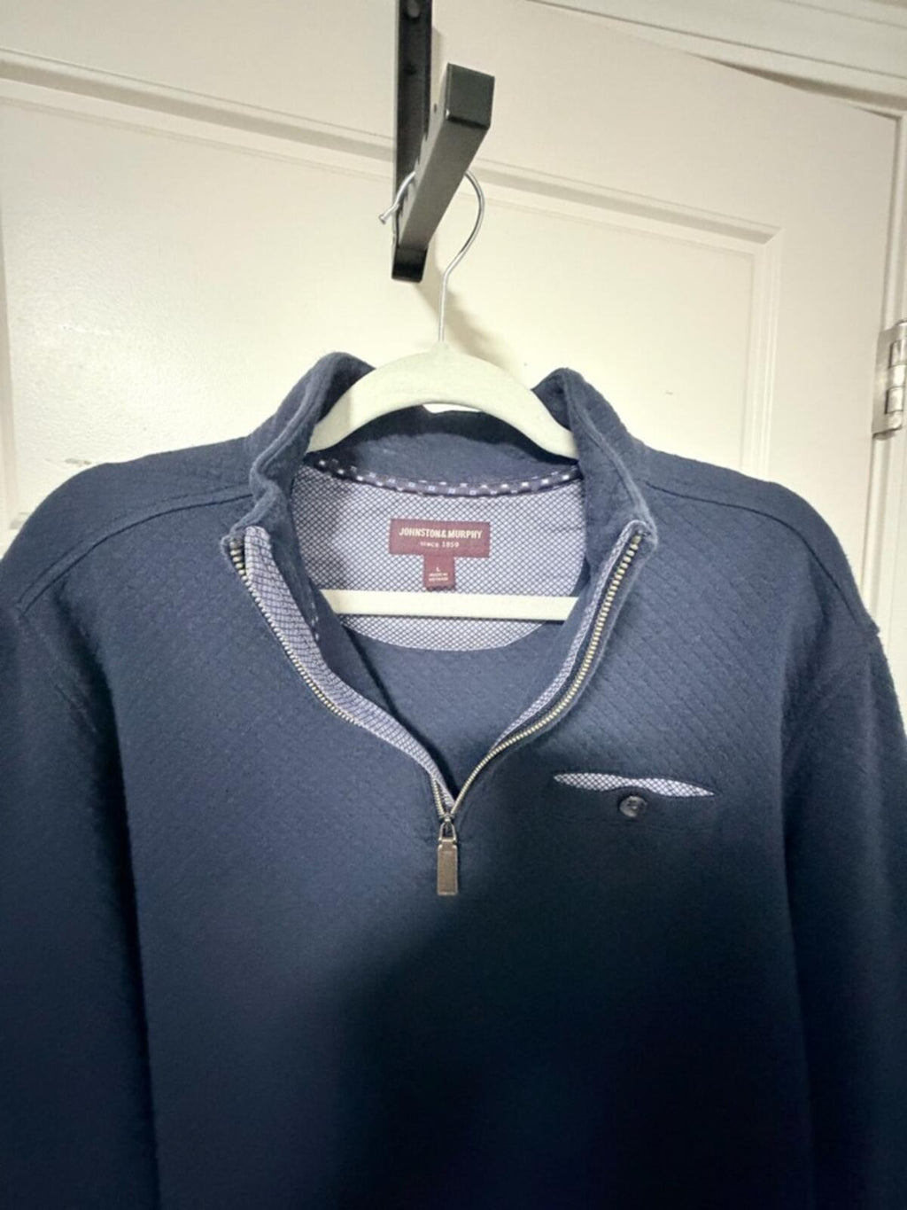 Johnston & Murphy Navy Half-Zip Sweater