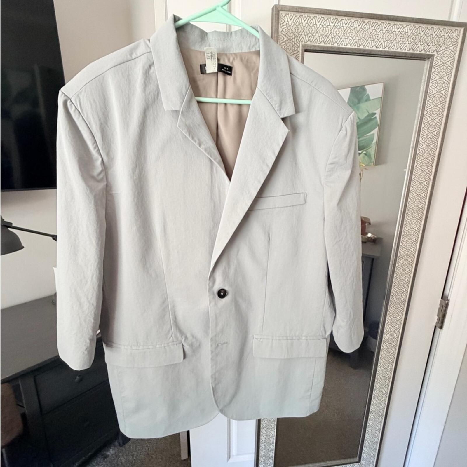 Men's Gray Blazer 3/4 summer casual