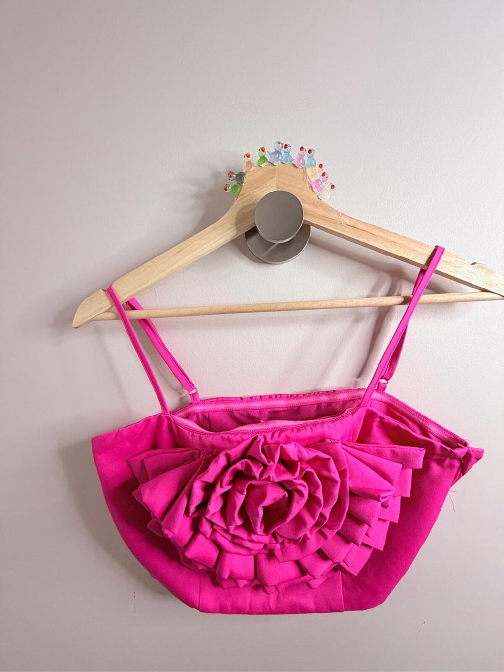 DO+BE Fuchsia Rosette Cropped Cami