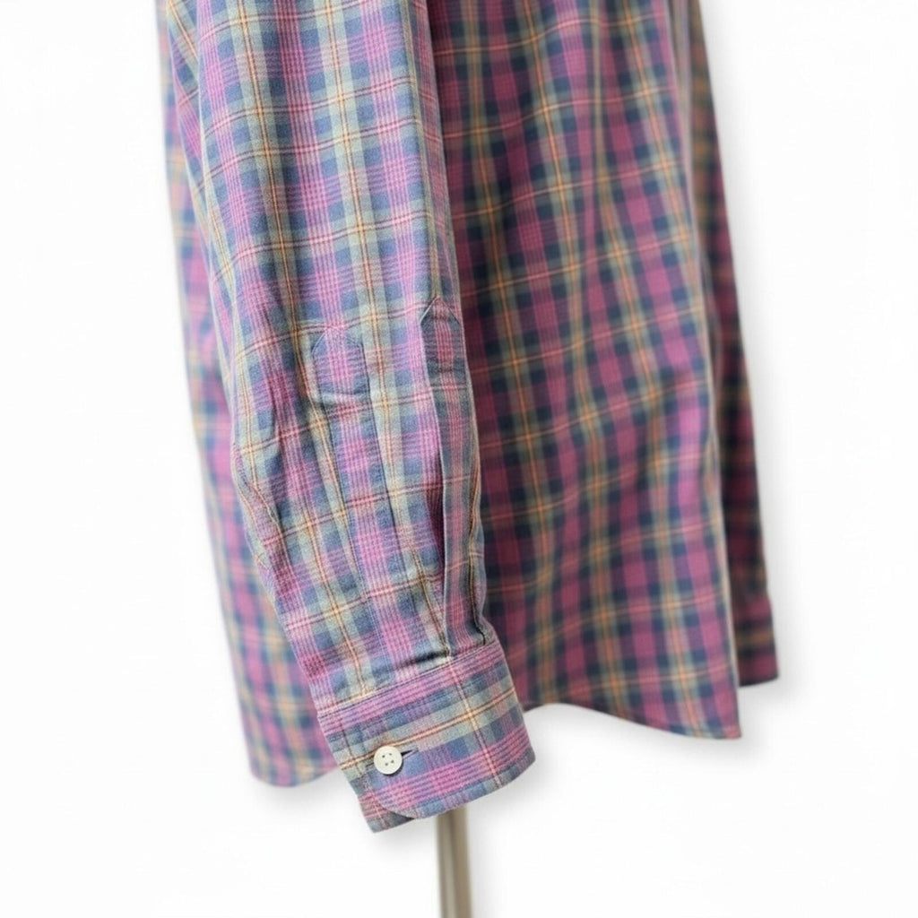 Ralph Lauren Men's Pink and Blue Plaid Shirt