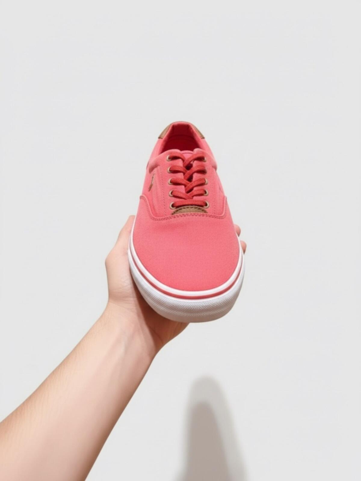 Polo by Ralph Lauren Coral Canvas Lace-Up Sneakers