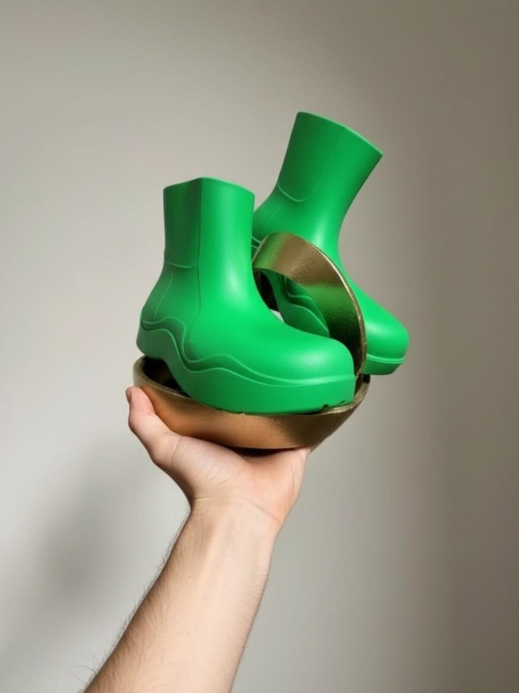 Bottega Veneta Vibrant Green Platform Clogs.