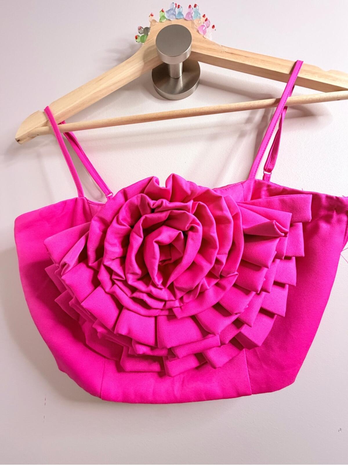 DO+BE Fuchsia Rosette Cropped Cami
