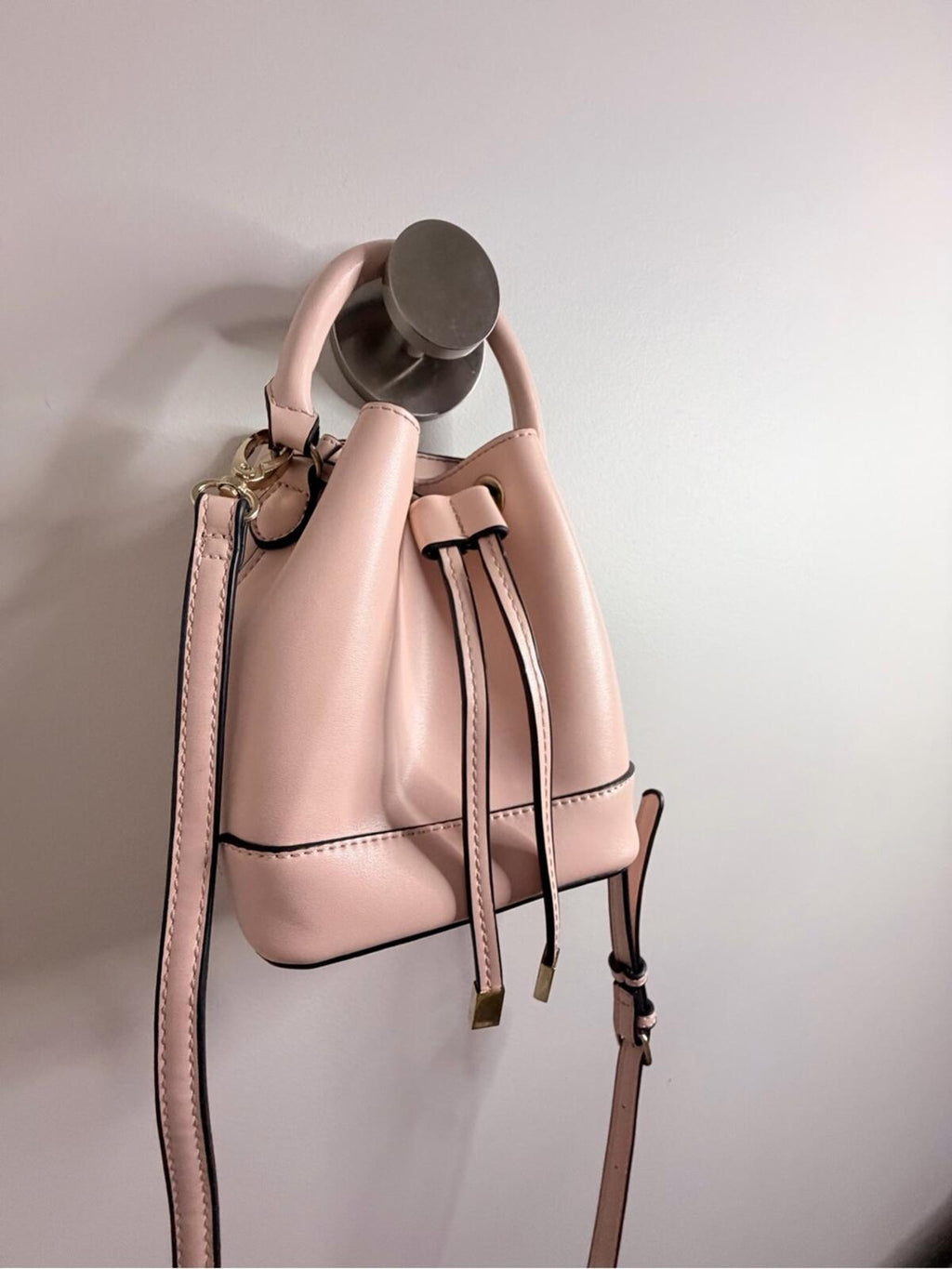 Forever 21 Blush Pink Drawstring Mini Bucket Bag
