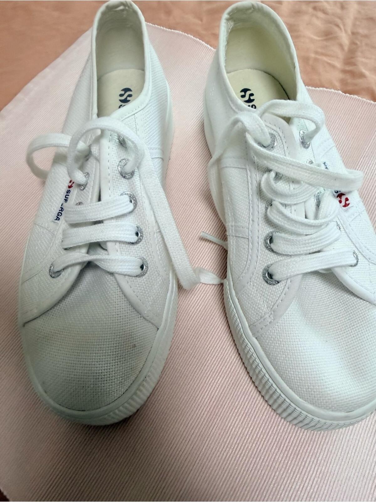 Superga White Low-Top Canvas Sneakers