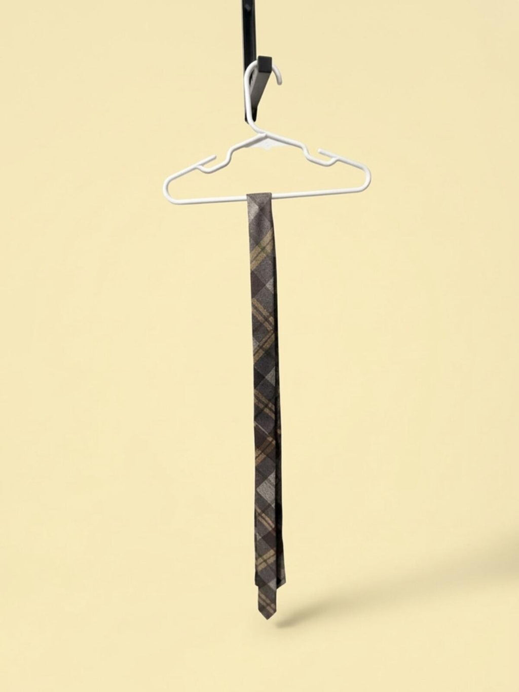 Brown Plaid Men's Skinny Tie - Classic Pattern