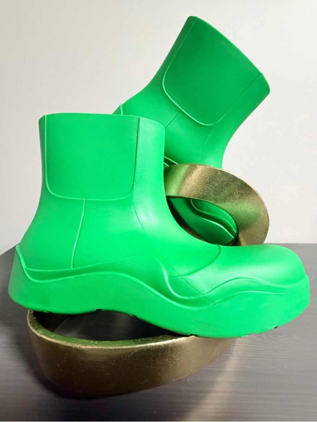 Bottega Veneta Vibrant Green Platform Clogs.