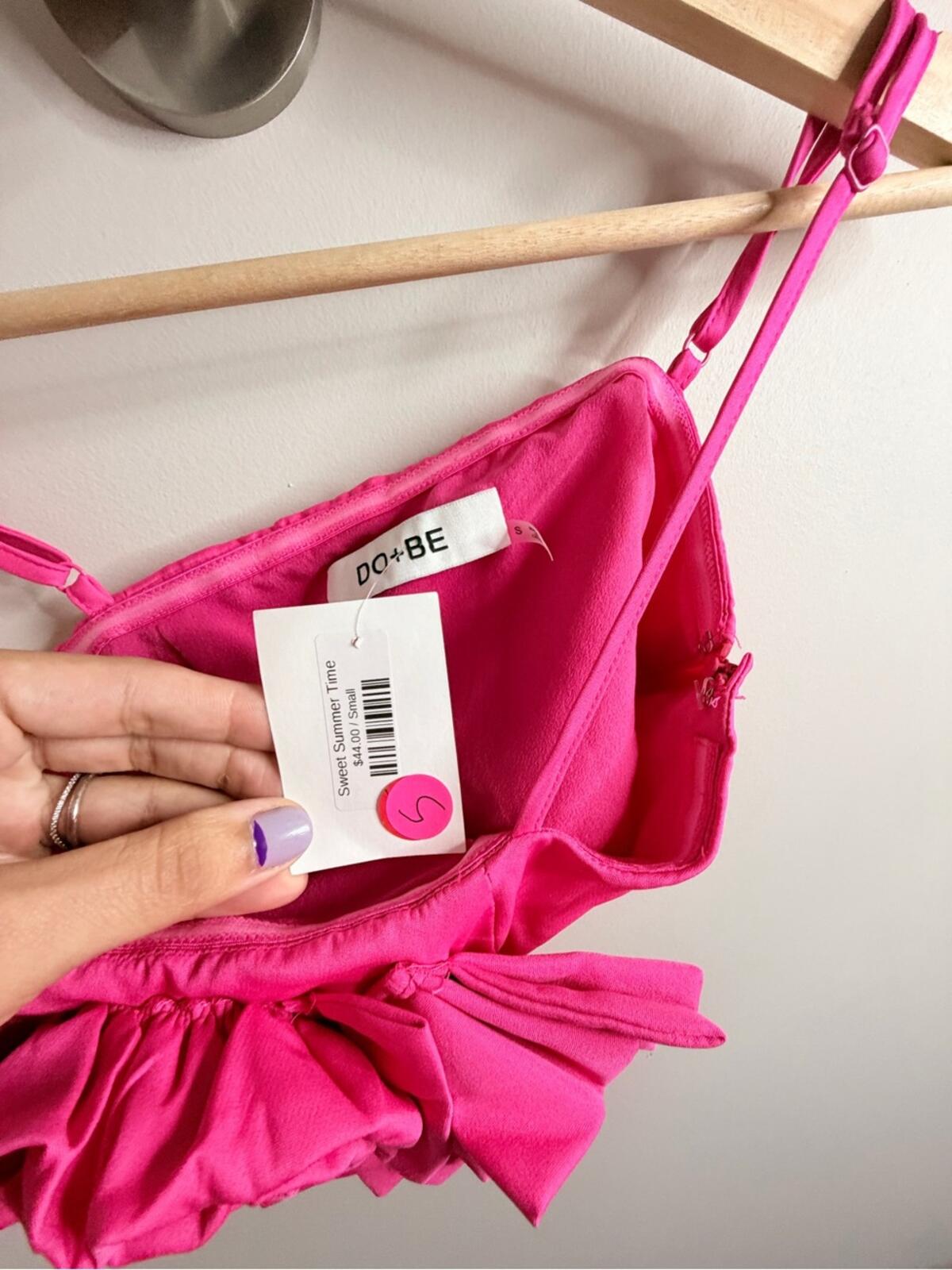 DO+BE Fuchsia Rosette Cropped Cami