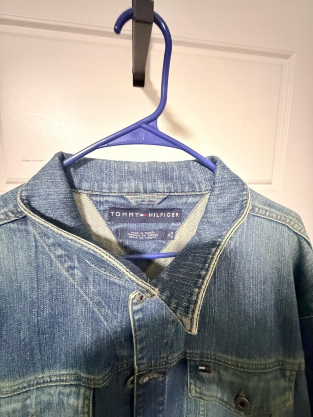 Tommy Hilfiger Light Blue Denim Jacket - Button-Front Shirt Jacket