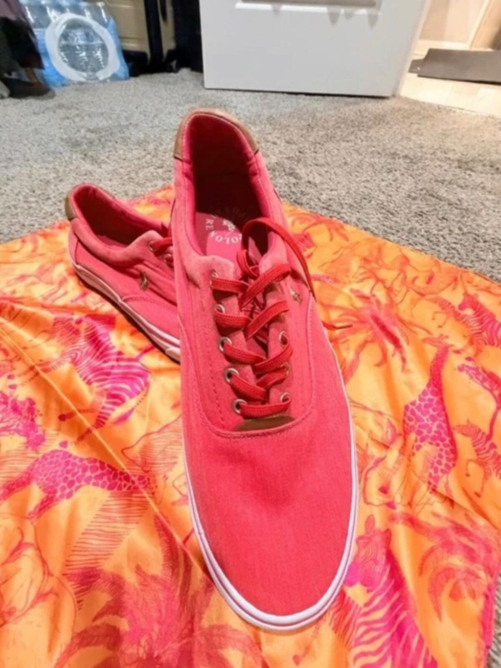 Polo by Ralph Lauren Coral Canvas Lace-Up Sneakers