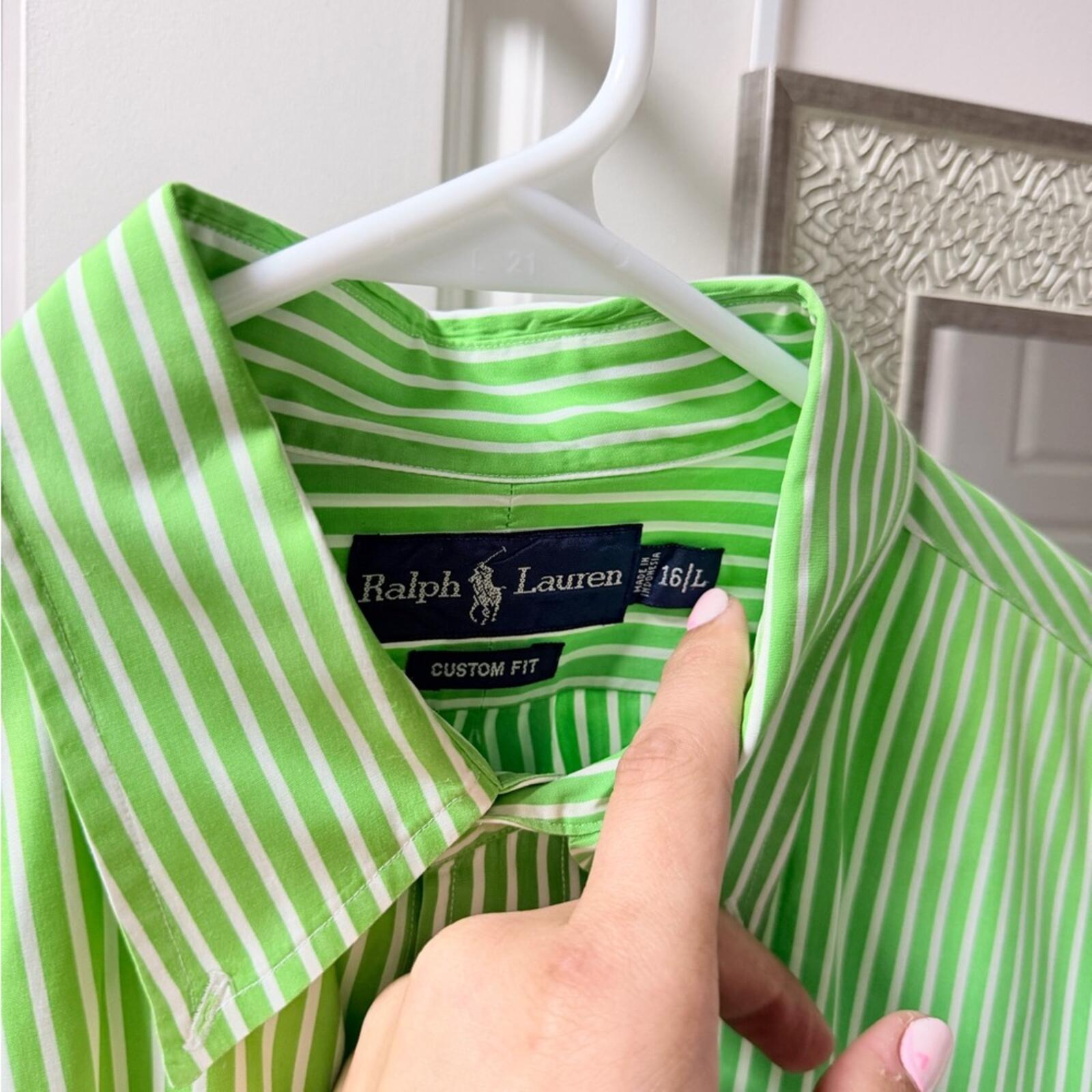 Ralph Lauren Lime Green Striped Shirt