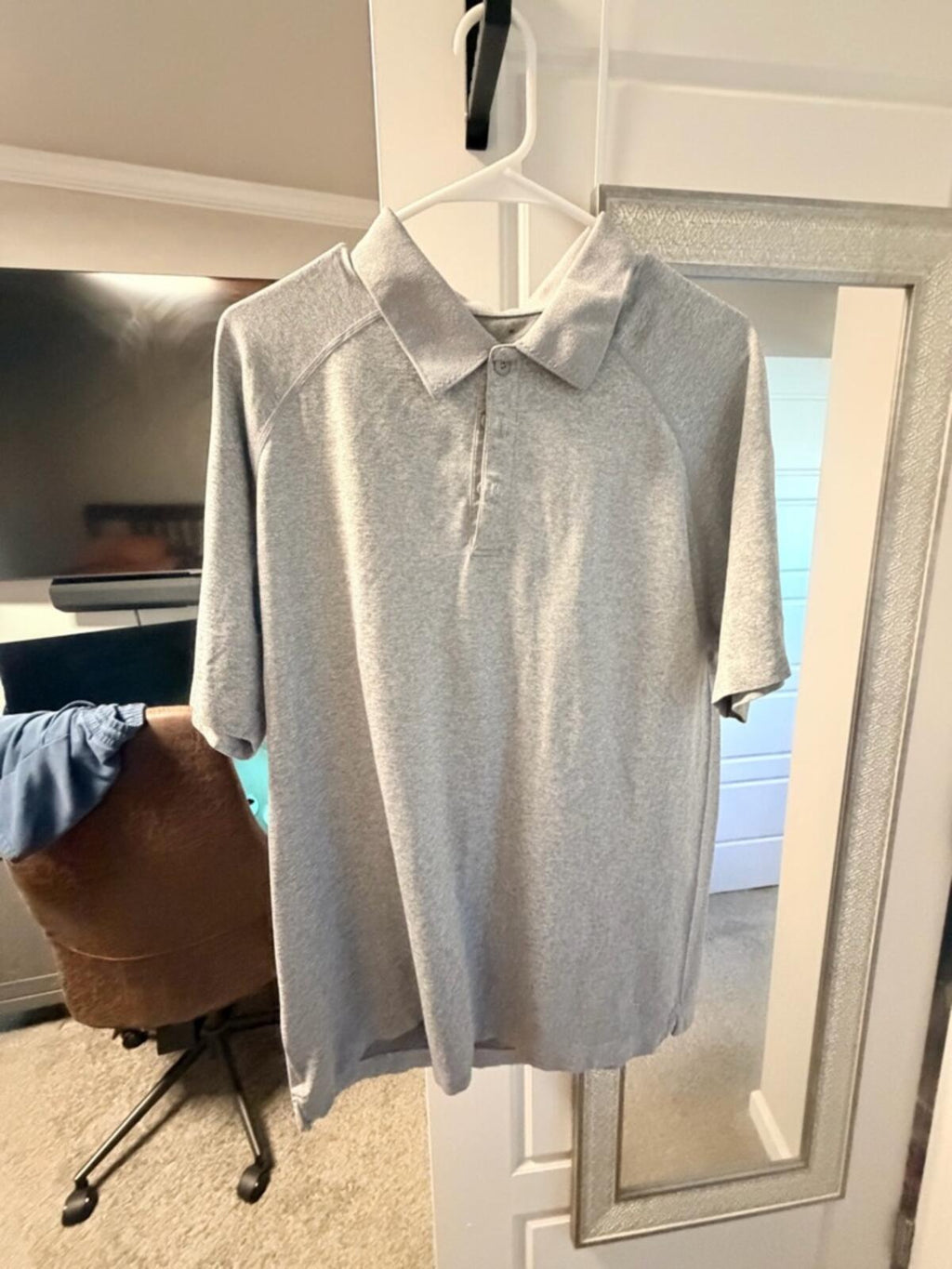 Fabletics Heather Grey Performance Polo