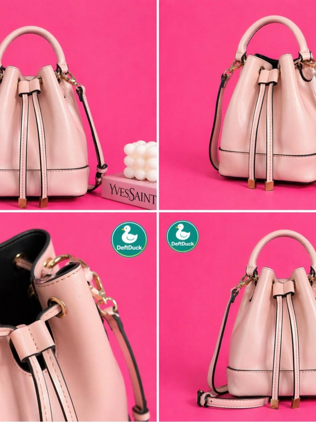 Forever 21 Blush Pink Drawstring Mini Bucket Bag