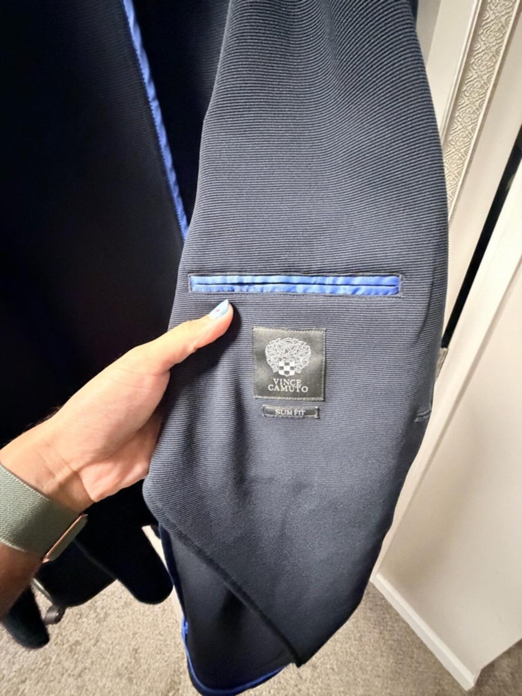 Vince Camuto Men's Navy Single-Breasted Sports Blazer