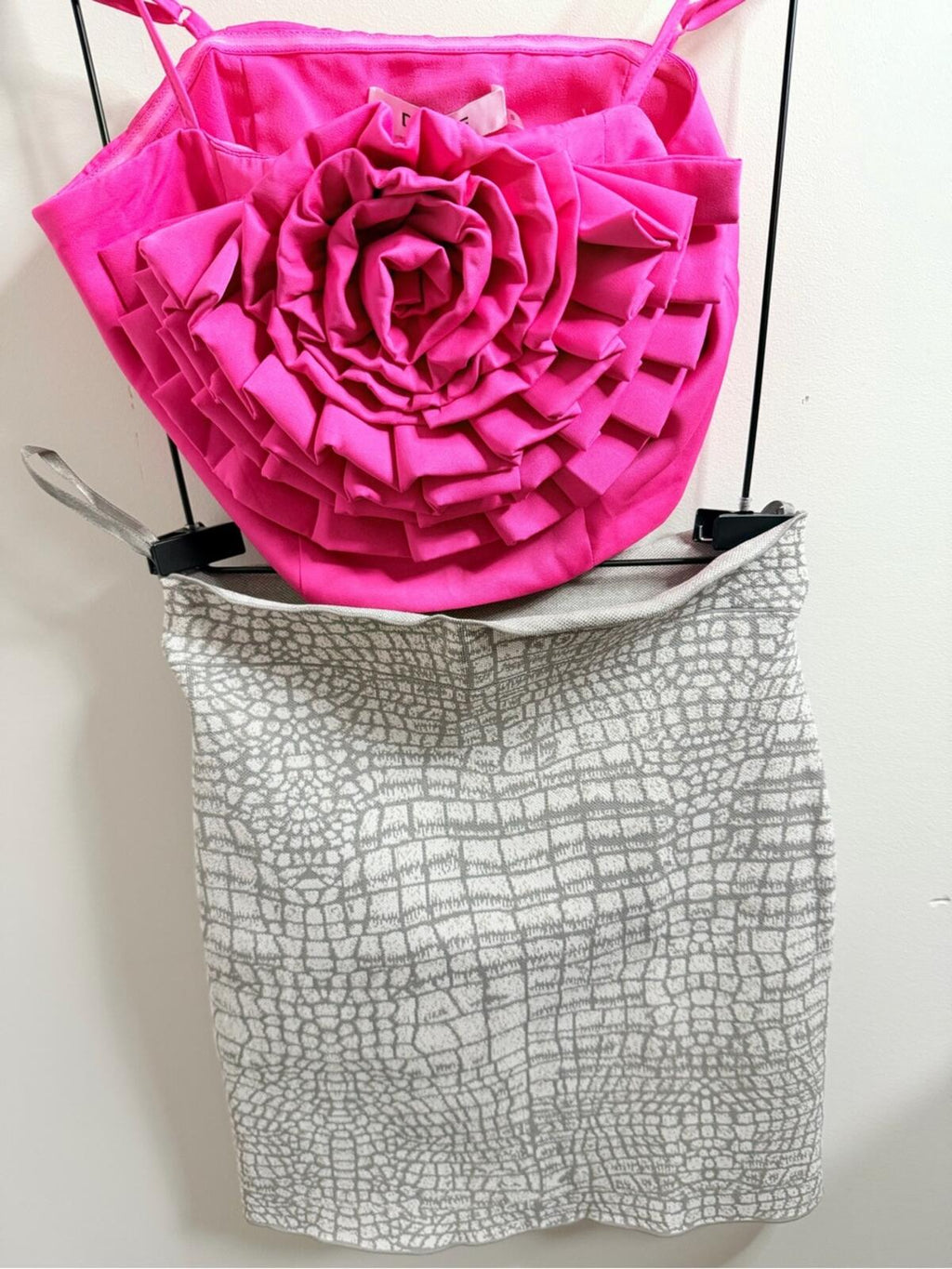 Do+Be Hot Pink Floral Ruffle Crop Top