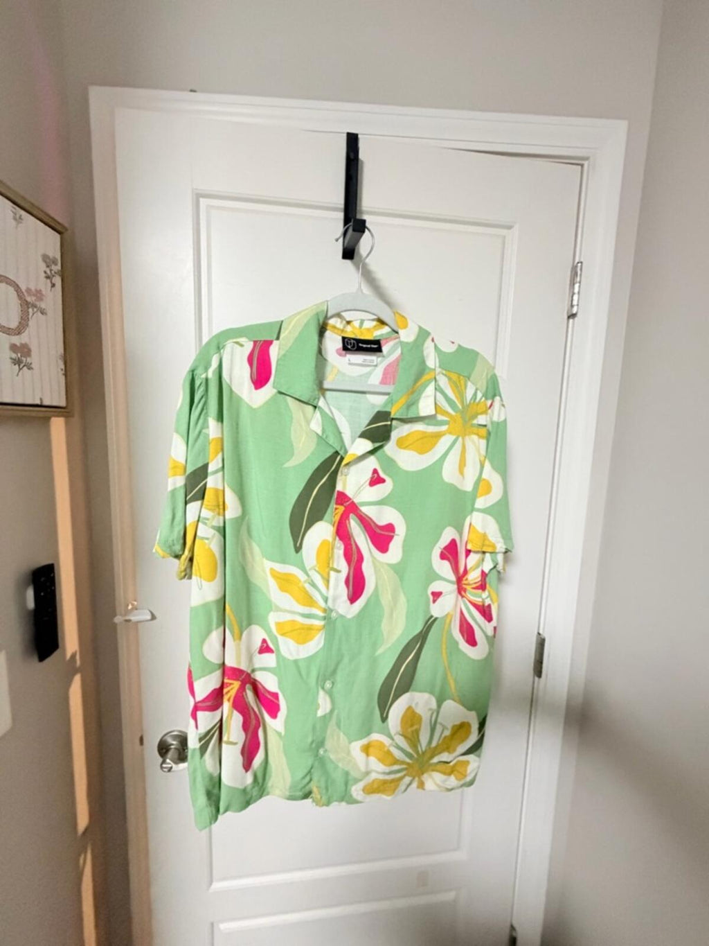 Original Use Mint Green Tropical Floral Button-Down Shirt