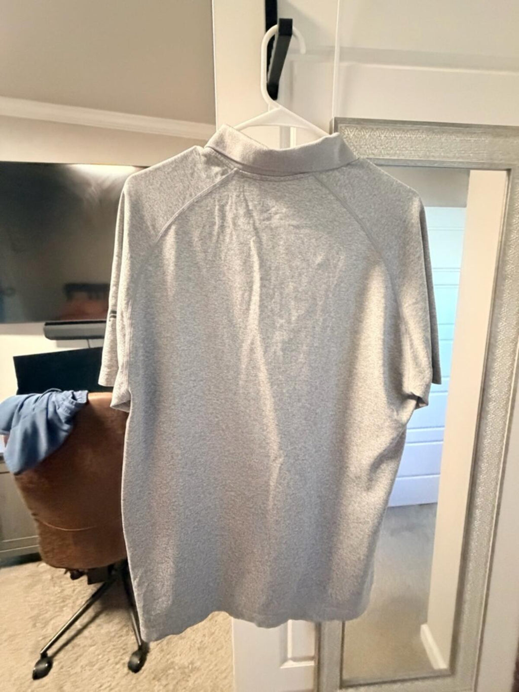 Fabletics Heather Grey Performance Polo