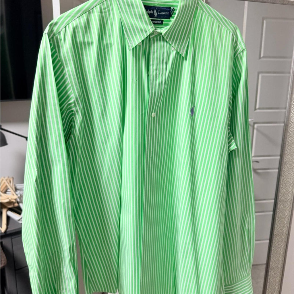 Ralph Lauren Lime Green Striped Shirt
