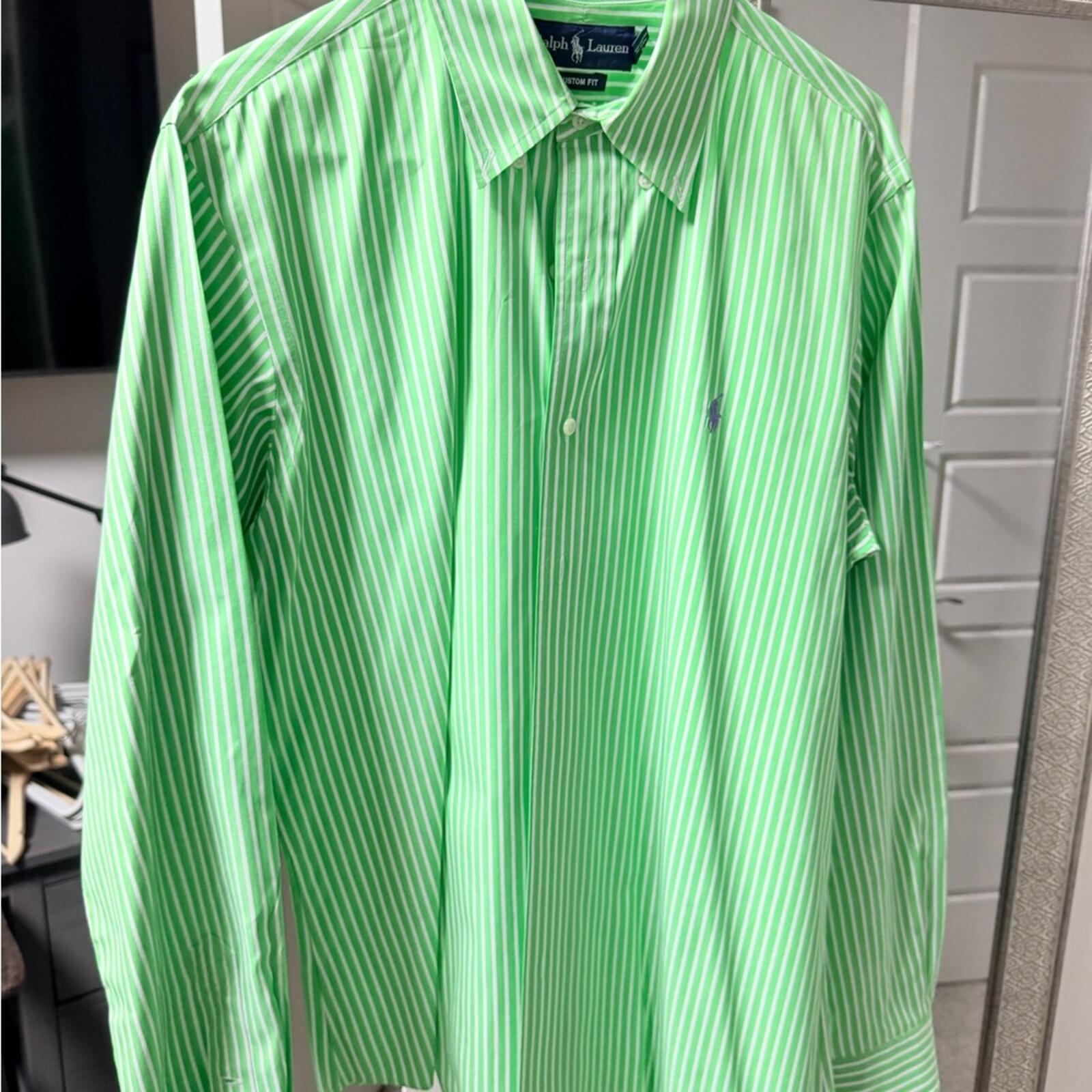 Ralph Lauren Lime Green Striped Shirt