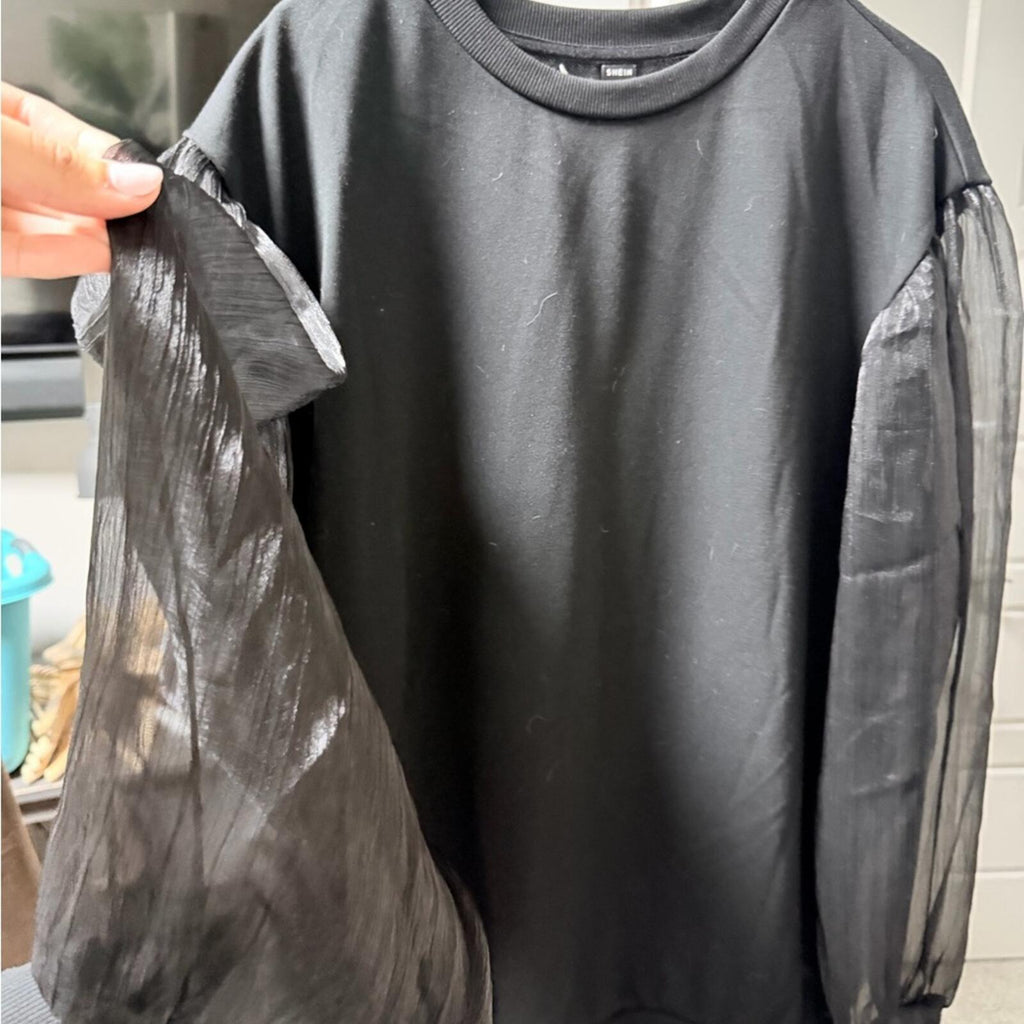 SHEIN Black Crew Neck Top