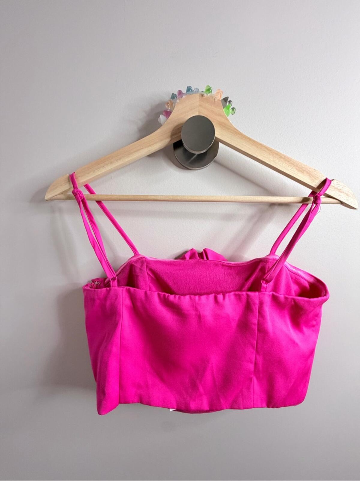DO+BE Fuchsia Rosette Cropped Cami